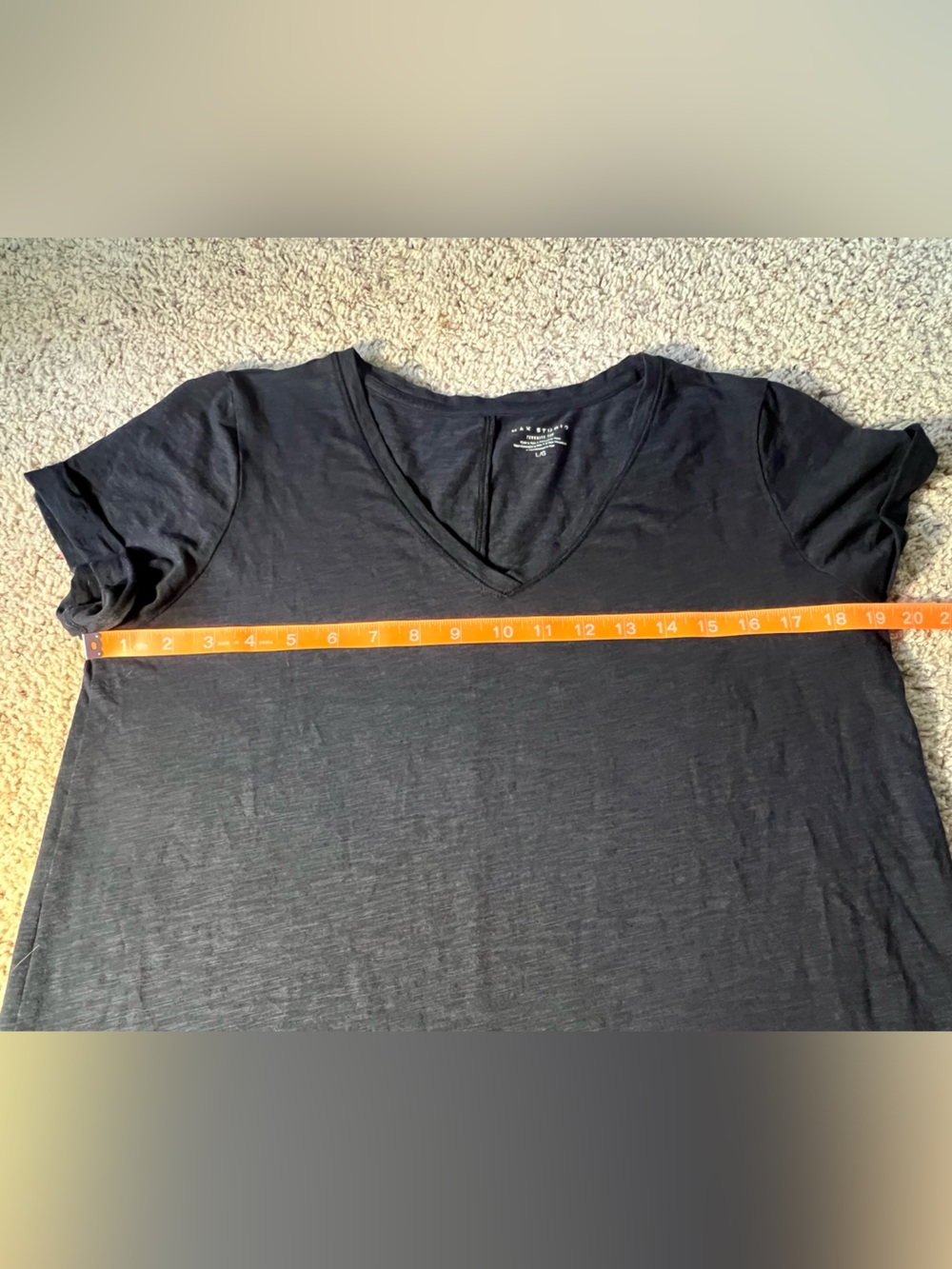 Max Studio charcoal V-Neck Short Sleeve Tee - Picture 4 of 6